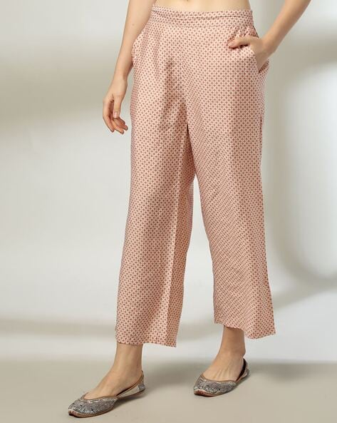 Women Printed Wide-Leg Pants Price in India