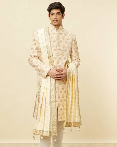 Buy White Stoles for Men by MANYAVAR Online