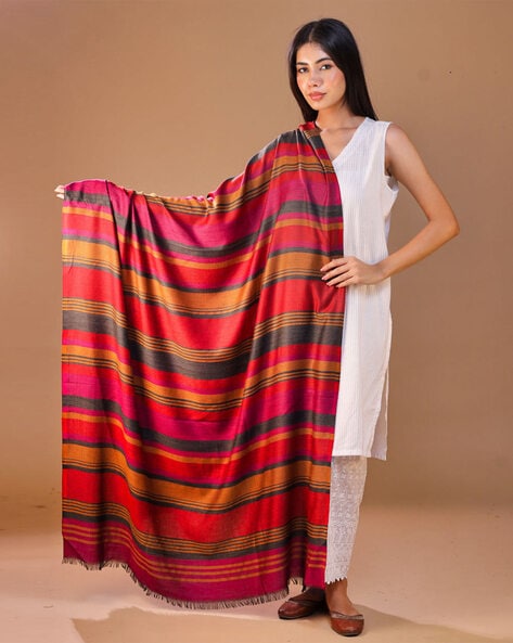 Women Stripes Shawl Price in India