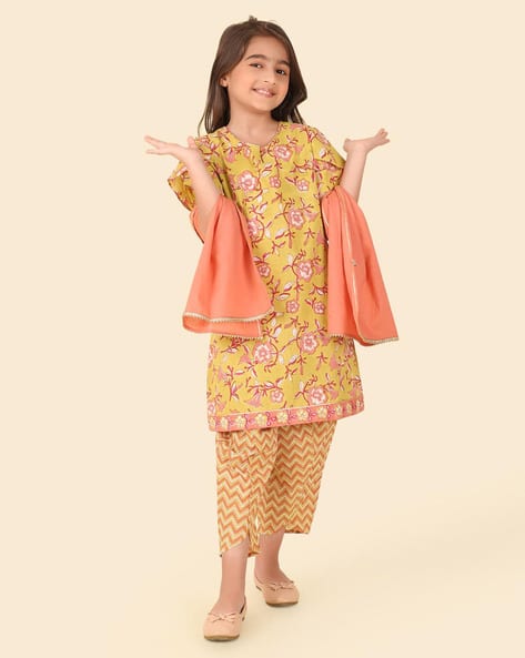 Buy Yellow Ethnic Wear Sets for Girls by Fabindia Online