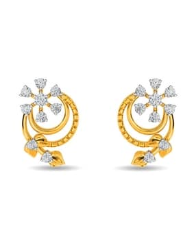 kisna jewellery Women Yellow Gold & Diamond Lena Earrings-picture-14