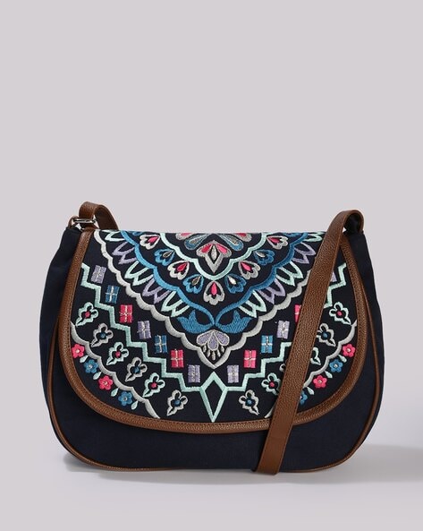 Women Floral Embroidered Sling Bag