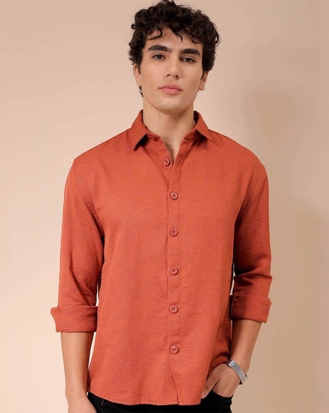 The Indian Garage Co Men Micro Print Relaxed Fit Resort Shirt