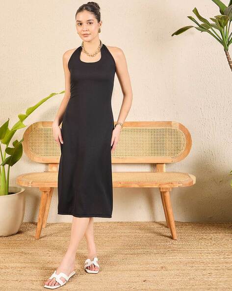 Uptownie Lite Black Solid Dress