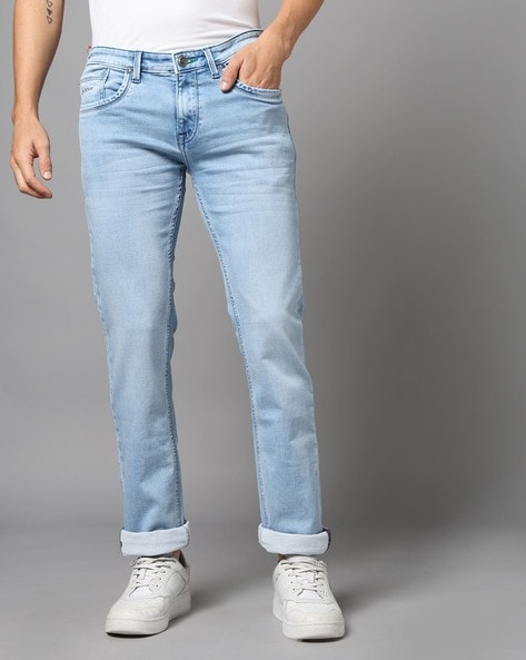 Men Mid-Wash Lucifer Slim Fit Jeans