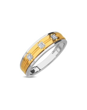 Yellow Gold Diamond Studded Ring - Carter Diamond Ring For Him-image-32