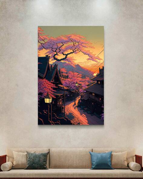 Buy Genie Art Japanese Town Gallery Wrap Ca Online | Ajio.com