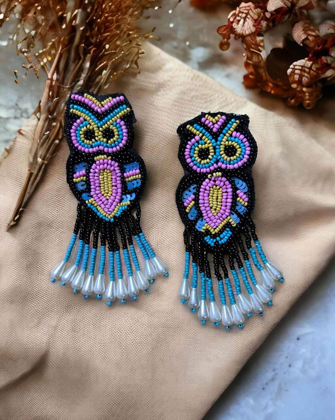 Women Beaded Drop Earrings