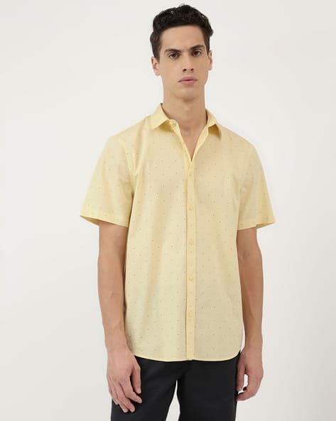 Marks & Spencer Men Printed Cotton Regular Fit Shirt