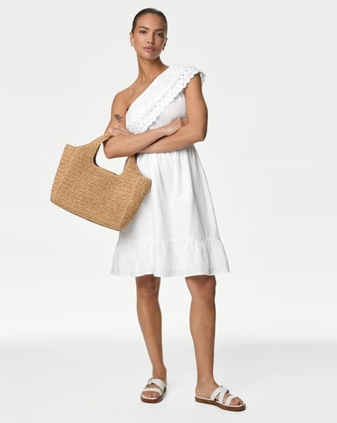 Women One-Shoulder Fit & Flare Dress