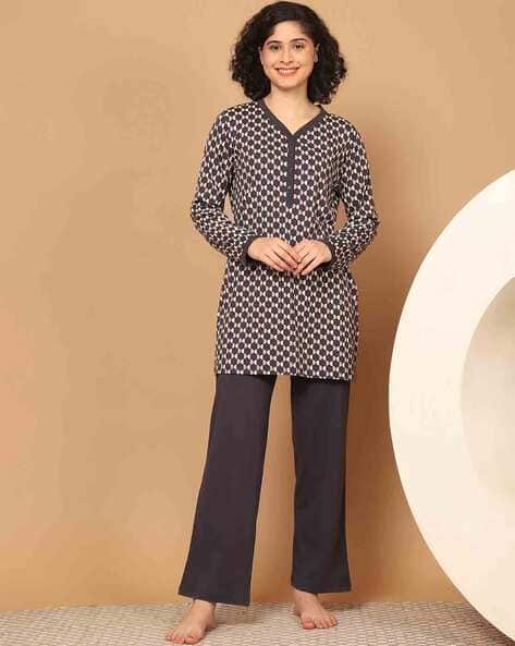 Women V-Neck Nightwear Set