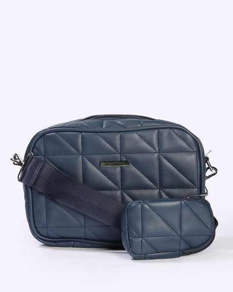HI-ATTITUDE Women Quilted Sling Bag with Detachable Strap & Coin Pouch