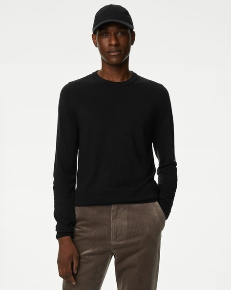 Buy Black Sweaters Cardigans for Men by Marks Spencer Online Ajio