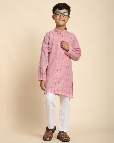 PRO-ETHIC(STYLE DEVELOPER) Boys Band Collar Kurta Pyjama Set