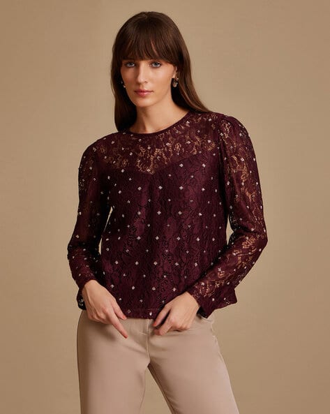Kazo Women Embellished Regular Fit Top
