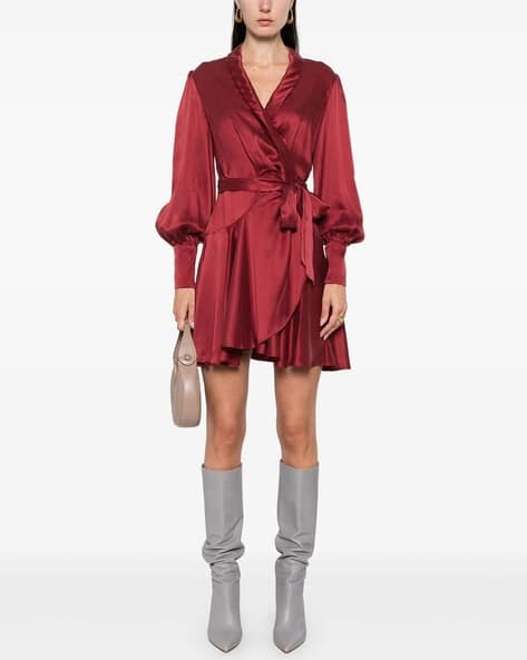 zimmermann silk wrap dress burgundy Buy Red Dresses for Women by Online Dreamy Ice Blue Wedding zimmermann wrap dress Surplice neckline Color:OXFORD BLUE STRIPE ONSALE