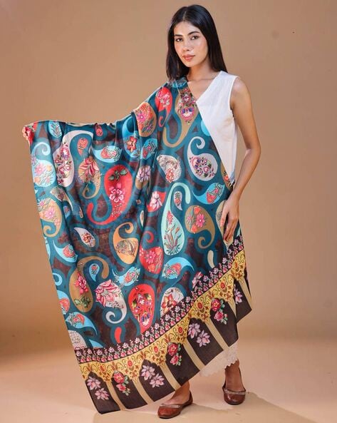 Women Floral Shawl Price in India