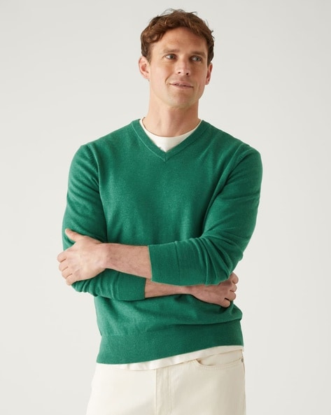 Marks and spencer v neck jumper mens best sale