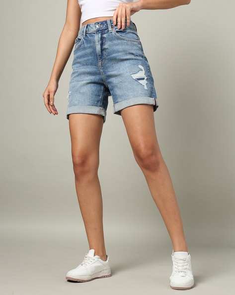 Buy Denim Blue Shorts for Women by Marks Spencer Online Ajio