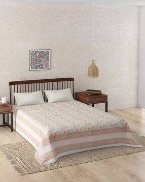 Cotton Hand Block Printed King Bed Cover