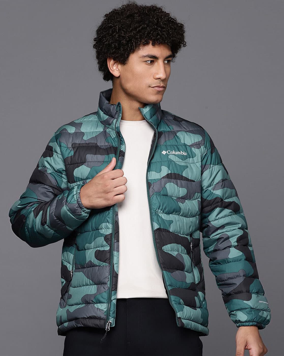Men Camouflage Print Slim Fit Bomber Jacket