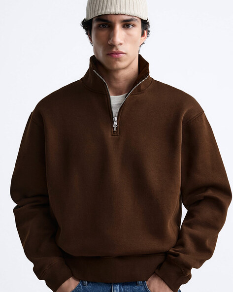 Men Oversized Fit Turtleneck Sweatshirt