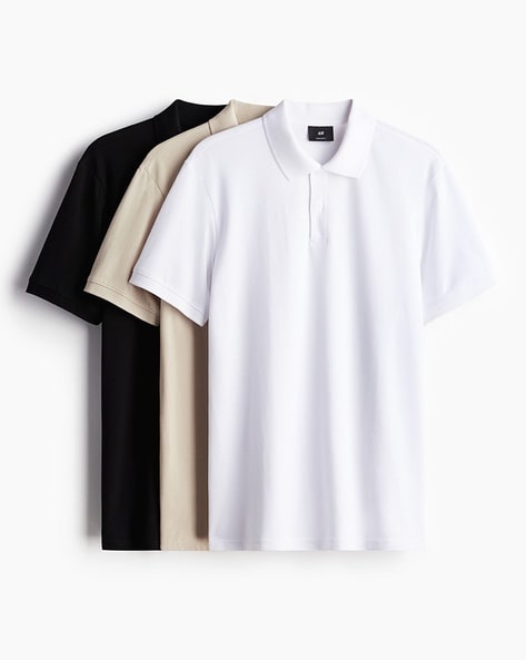 Men Pack of 3 Regular Fit Polo T-Shirt