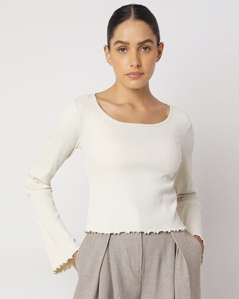 Vero Moda Women Ribbed Relaxed Fit Top