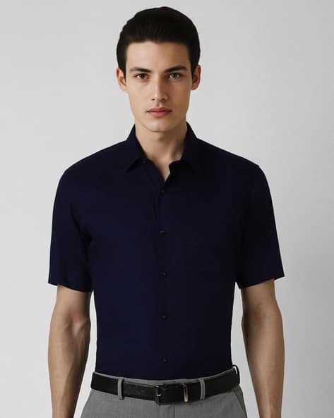 Buy Navy blue Shirts for Men by Van Heusen Online | Ajio.com