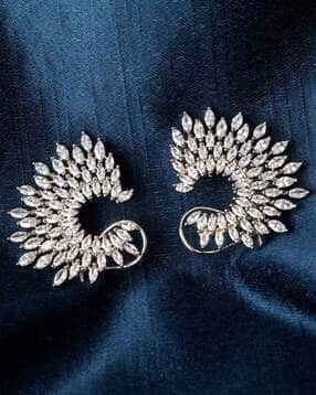 rubans Women Silver-Plated Stone-Studded Pearl-Beaded Studs-picture-22