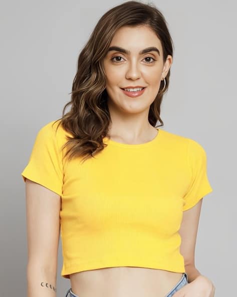 Buy Yellow Tops for Women by SOLLOBELL Online
