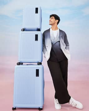 Set of 3 Striped Trolley Bags with Number Lock-image-45