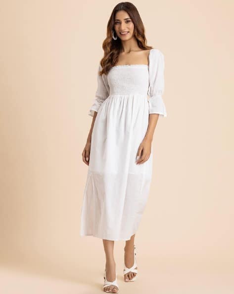 Buy White Dresses for Women by Moomaya Online | Ajio.com