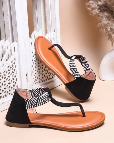 ajio braided strap flat sandals