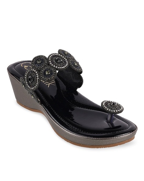 Catwalk Women Embellished Toe-Ring Wedges