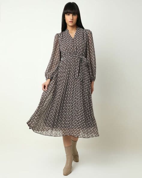 Vero Moda Women Geometric Print Fit & Flare Dress