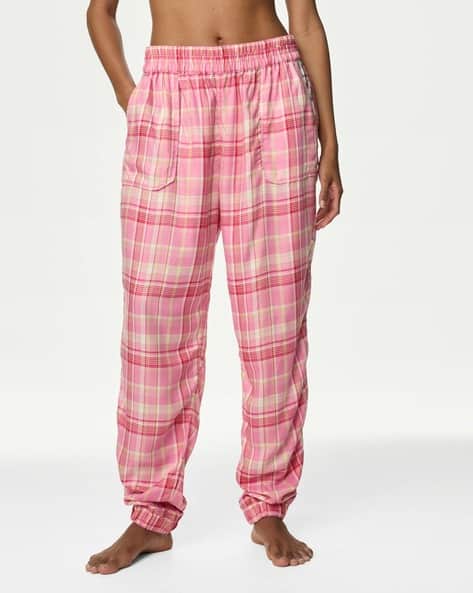 Checked Cuffed Hem Pyjama Bottoms