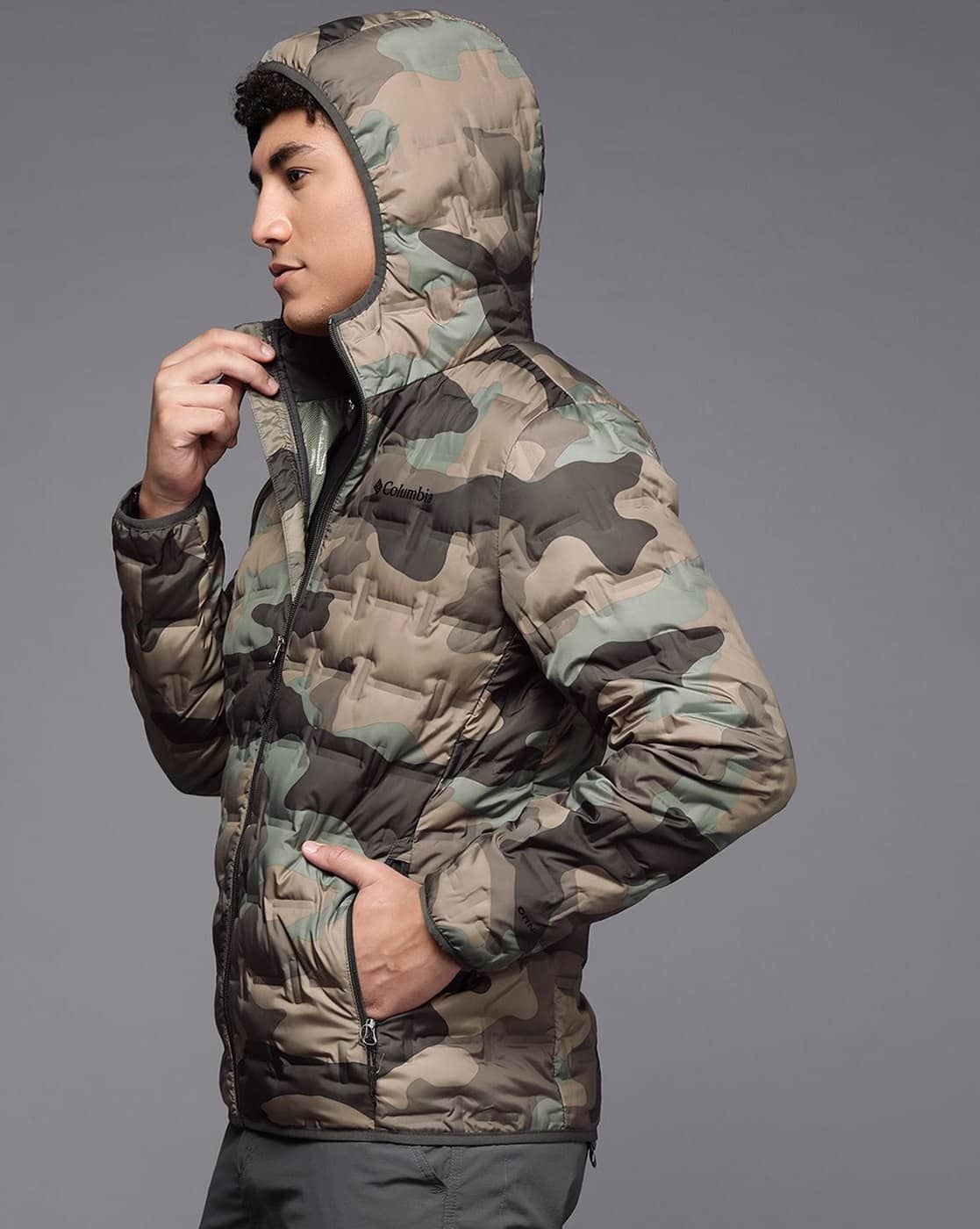Columbia hooded puffer jacket camo 迷彩 美品 Buy Columbia Men Camouflage Print Slim Fit Hooded Jacket | Green