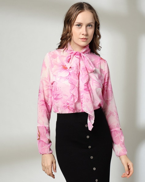 Women Floral Print Top with Detachable Camisole