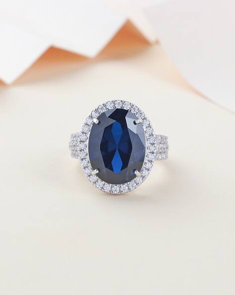 Ornate Jewels Women Sterling Silver Sapphire Ring