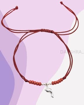 darshraj Unisex Silver Dolphin Thread Bracelet-picture-22