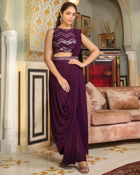 Janasya Women Georgette Belted Saree