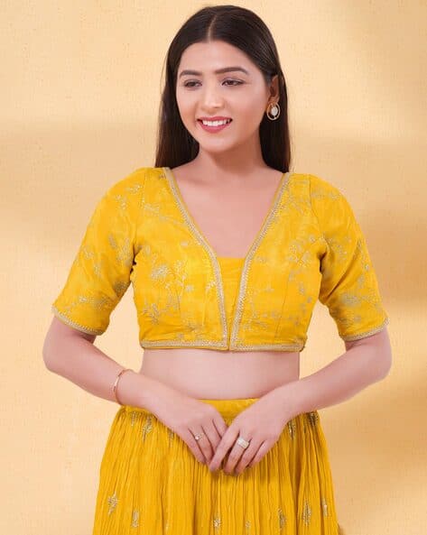Buy Yellow Blouses for Women by Mmore Online | Ajio.com