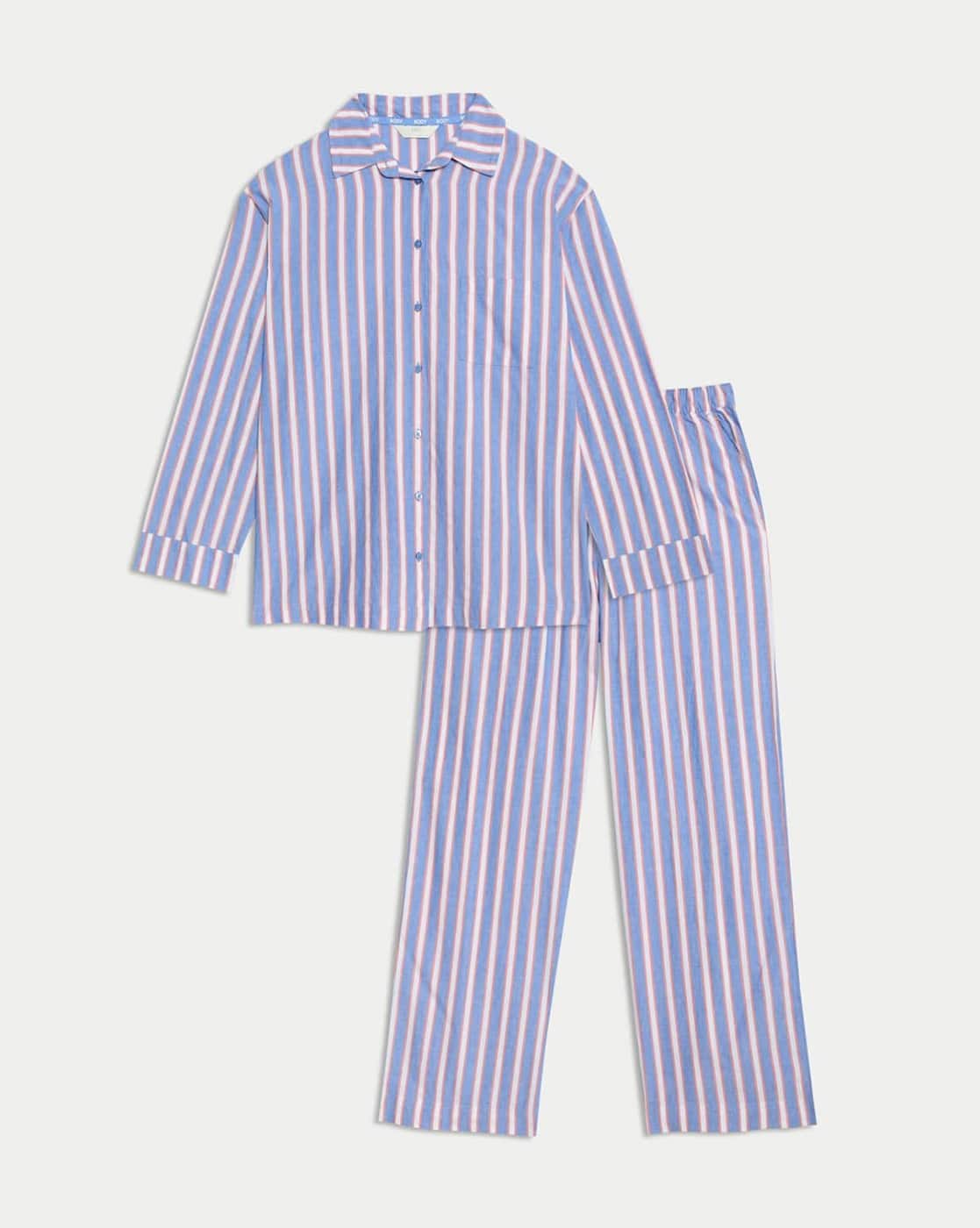 Light Blue Striped Pyjamas H And M Pyjama Sets Cool Comfort