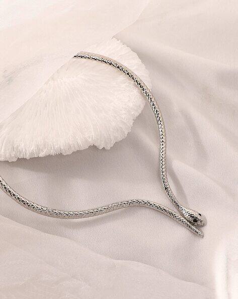 Women Silver-Plated Snake Shaped Necklace