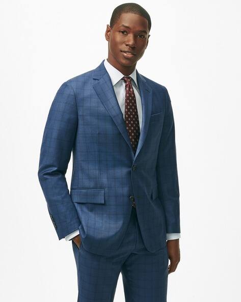 Buy BROOKS BROTHERS Men Checked Regular Fit 2-Piece Suit Set 