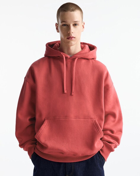 Men Oversized Fit Hoodie with Kangaroo Pockets