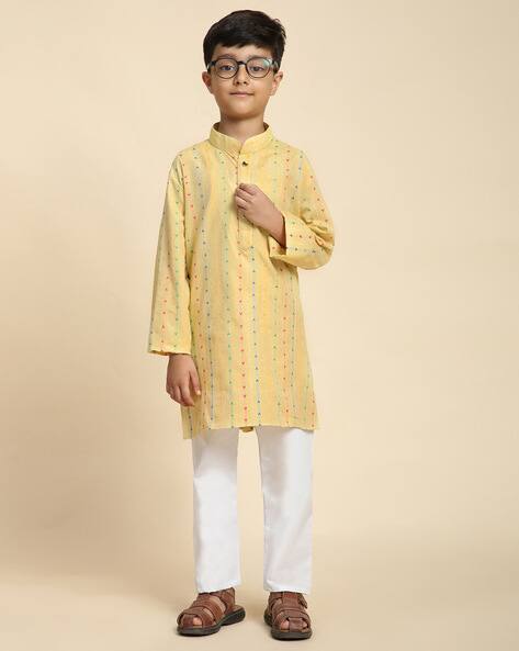 PRO-ETHIC(STYLE DEVELOPER) Boys Geometric Regular Fit Kurta Pyjama Set