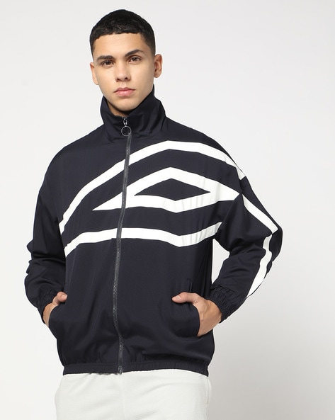 Men Logo Print Regular Fit Jacket