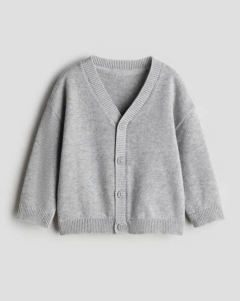 Button-Down Waffle-Knit Cardigan